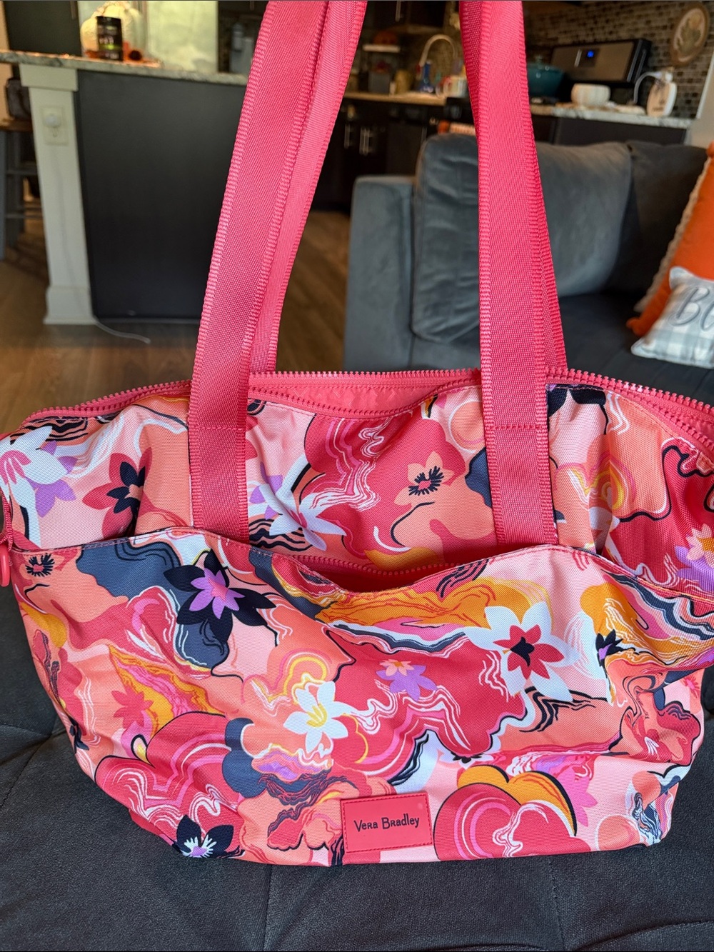 Vera Bradley Pink Floral Canvas Gym/Yoga Bag